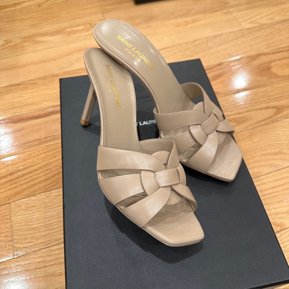 Saint Laurent Beige Women's Heeled Sandals Size 37.5